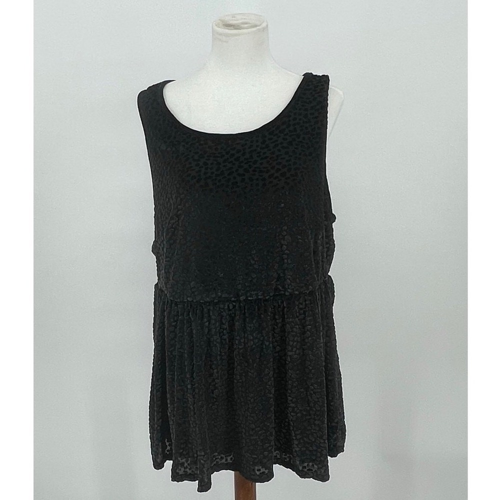 Torrid Black Burnout Velvet Babydoll Tank Top Y2K Whimsigoth Size 1X